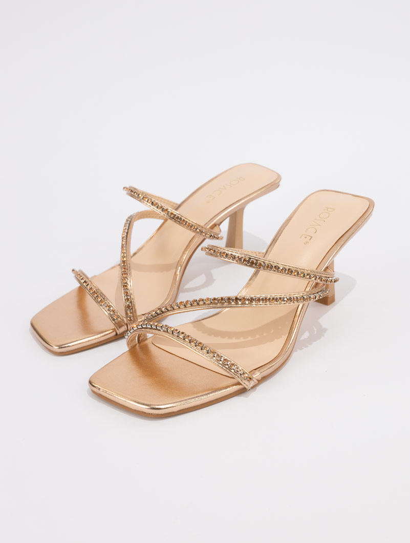 Sabots à talon avec strass